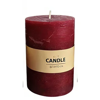 Rustic Dark Red Pillar Candle 7 x 10 cm S0575-11