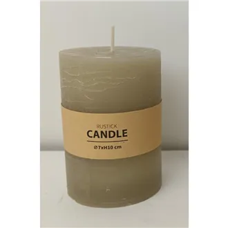 Rustic Grey Pillar Candle 7 x 10 cm S0575-21