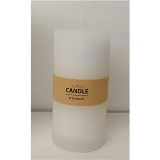 Rustic White Pillar Candle 7 x 14 cm S0576-01