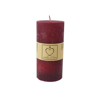 Rustic Dark Red Pillar Candle 7 x 14 cm S0576-11
