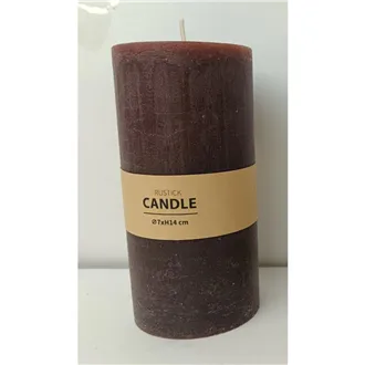 Rustic Brown Pillar Candle 7 x 14 cm S0576-18