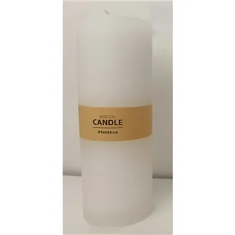 Rustic White Pillar Candle 7 x 19 cm S0577-01