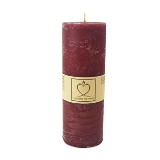Rustic Red Pillar Candle 7 x 19 cm S0577-08
