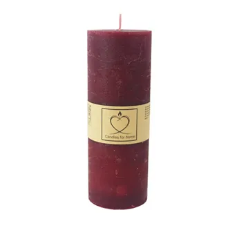 Rustic Dark Red Pillar Candle 7 x 19 cm S0577-11