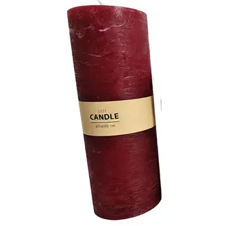 Rustic Dark Red Pillar Candle 7 x 19 cm S0577-11