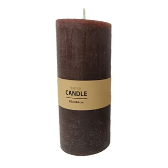 Rustic Brown Pillar Candle 7 x 19 cm S0577-18