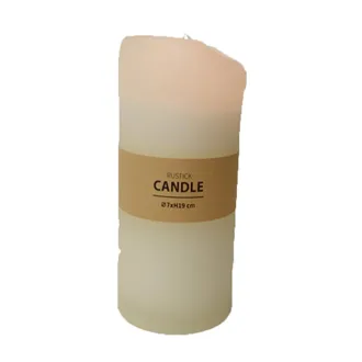 Rustic Cream Pillar Candle 7 x 19 cm S0577-26