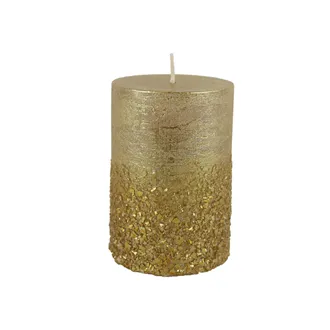 Metallic Gold Pillar Candle 7 x 10 cm S0583-29