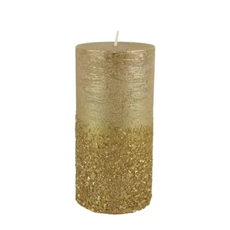 Metallic Gold Pillar Candle 7 x 14 cm S0584-29
