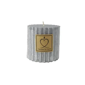 Metallic Silver Pillar Candle 8 x 8 cm S0585-28