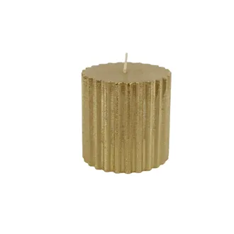 Metallic Gold Pillar Candle 8 x 8 cm S0585-29