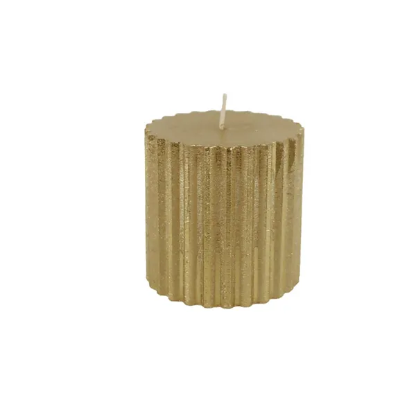 Metallic Gold Pillar Candle 8 x 8 cm S0585-29