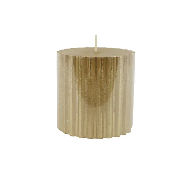 Metallic Gold Pillar Candle 8 x 8 cm S0585-29