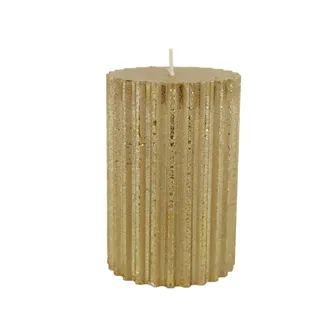 Metallic Gold Pillar Candle 8 x 12 cm S0586-29