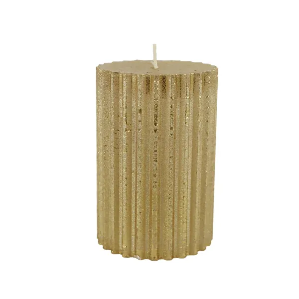 Metallic Gold Pillar Candle 8 x 12 cm S0586-29