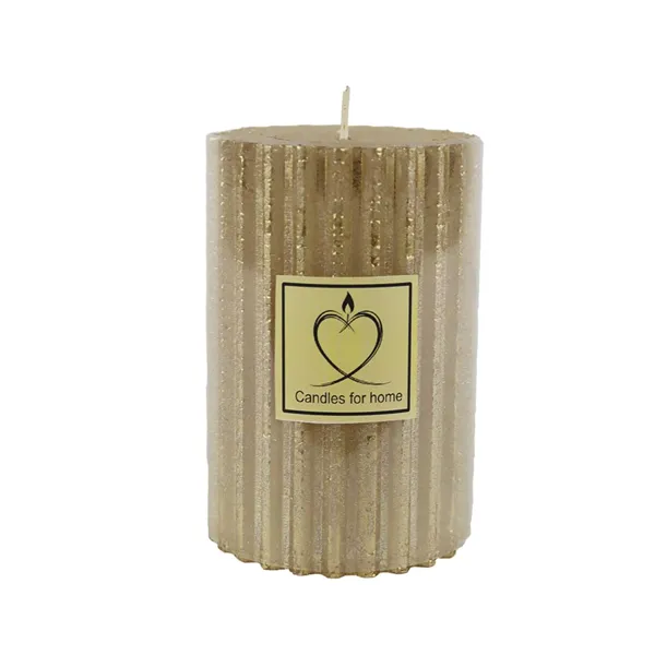 Metallic Gold Pillar Candle 8 x 12 cm S0586-29