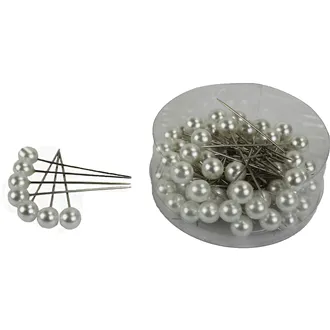 Pearl pins large white, 72 pcs. X0295