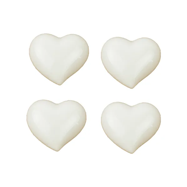 Heart white, 4pcs X1302-01