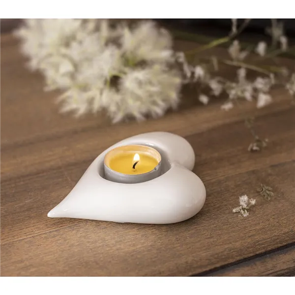 Heart candlestick white X1306-01