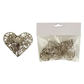 Heart decoration, 2pcs X1502/ZL
