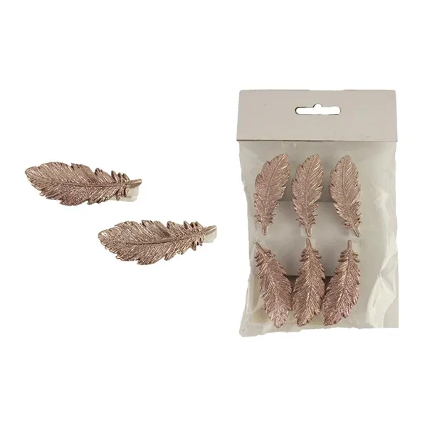 Feather clip, 6pcs X3502-05 