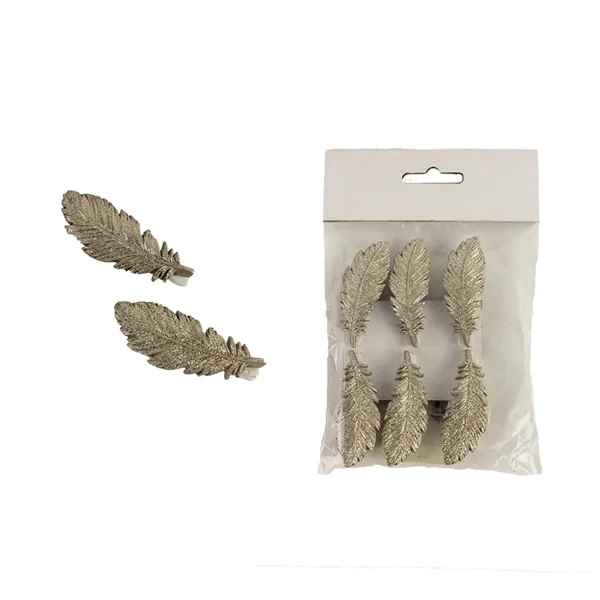 Feather clip, 6pcs X3502-29 