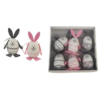 Decorative hare, 6 pcs X3864 