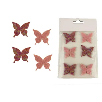Butterfly with sticker, 6 pcs X3879