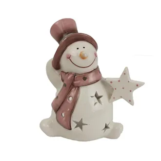 Snowman candle holder X4160