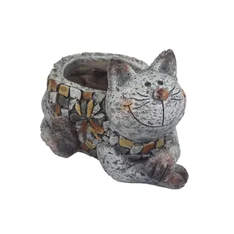 Decorative flower pot cat X5691