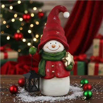 Decoration snowman with lantern X6224