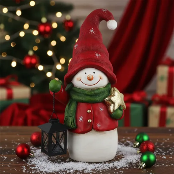 Decoration snowman with lantern X6224