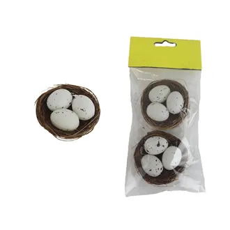 Nest with eggs, 2 pcs X6891-01