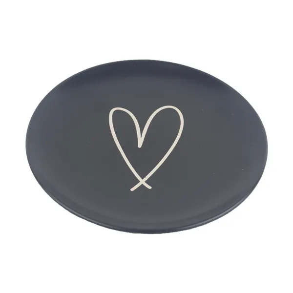Ceramic plate heart X6977-19