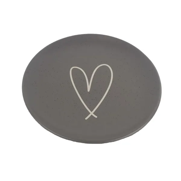 Ceramic plate heart X6977-21