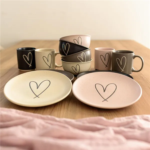 Ceramic plate heart X6977-21