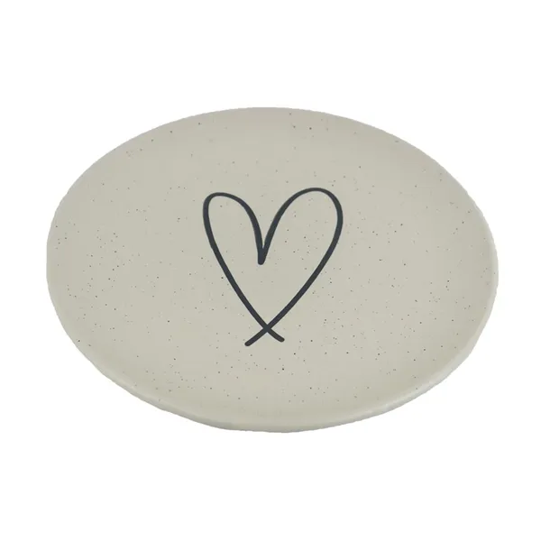 Ceramic plate heart X6977-26
