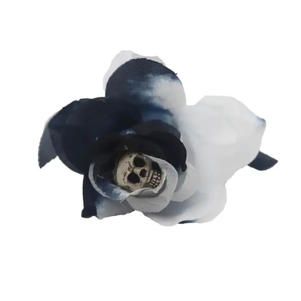 Artificial rose with skull Halloween decoration X7012