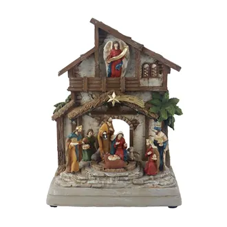 Nativity scene decoration with LED lighting, music X7411