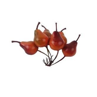 Pear decoration, 6 pcs X7535