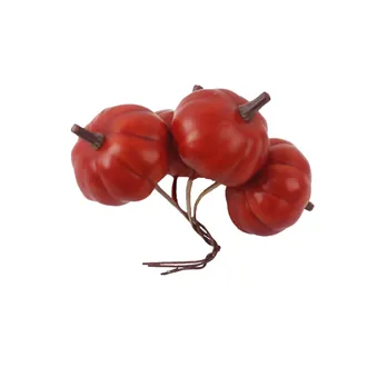 Pumpkin decoration on wire, 4 pcs X7541