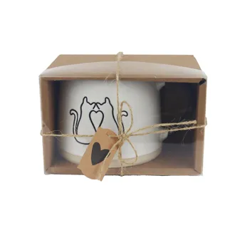 Ceramic cat mug in box X7650/S1