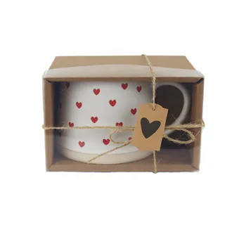 Ceramic heart mug in box X7651/S1