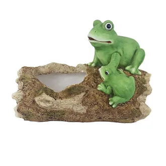 Stump decoration with frogs for planting X8056