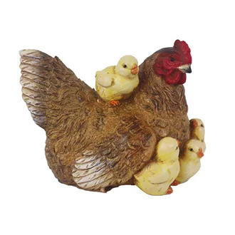 Hen decoration with chicks X8092