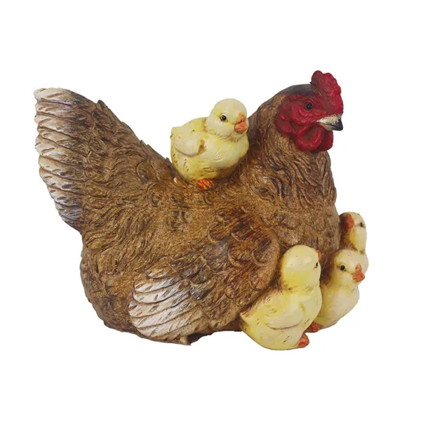 Hen decoration with chicks X8092