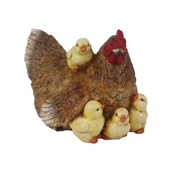 Hen decoration with chicks X8092