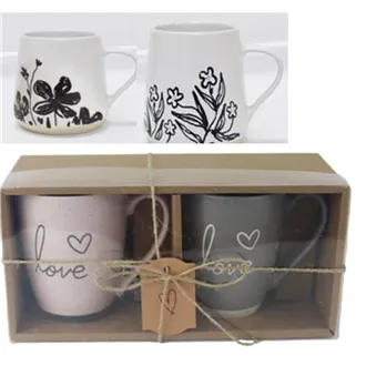 Mug flower mix, 2 pcs X8140