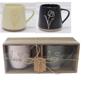 Mug flower mix, 2 pcs X8146