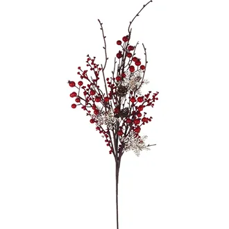 Branch with Berries and Snowflakes X8433